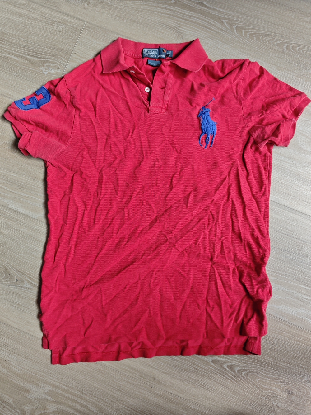 Ralph Lauren Men's Polo in Bright Red with Blue Pony